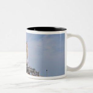 Space Shuttle Endeavour on the launch pad 4 Two-Tone Coffee Mug