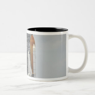 Space Shuttle Endeavour on the launch pad 5 Two-Tone Coffee Mug