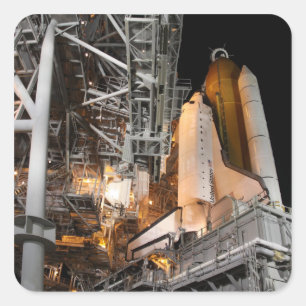 Space Shuttle Endeavour on the launch pad Square Sticker