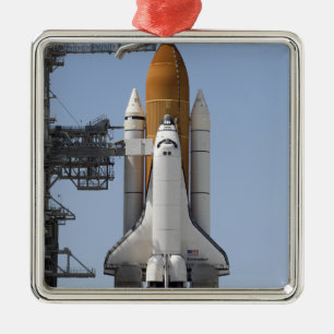 Space Shuttle Endeavour sits ready Metal Tree Decoration