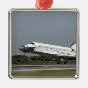 Space Shuttle Endeavour touches down Metal Tree Decoration