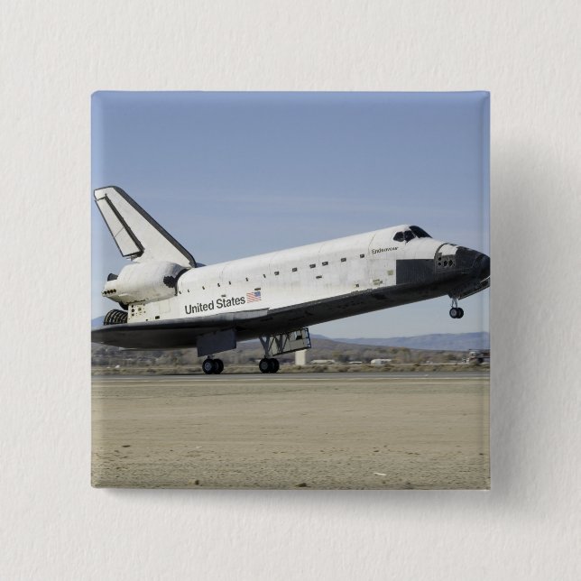 Space Shuttle Endeavour's main landing gear 15 Cm Square Badge (Front)