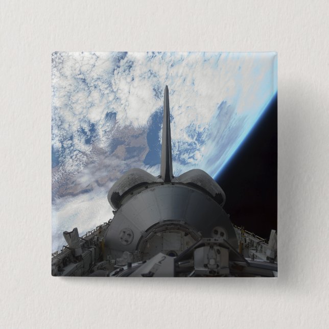 Space Shuttle Endeavour's payload bay 3 15 Cm Square Badge (Front)