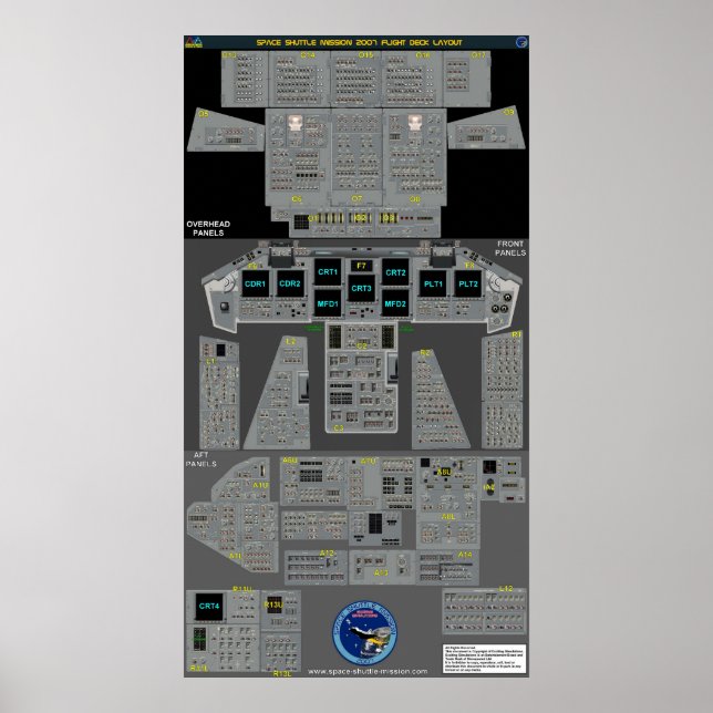 Space Shuttle Flight Deck Poster (Front)