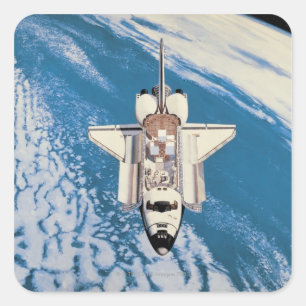 Space Shuttle in Orbit Square Sticker