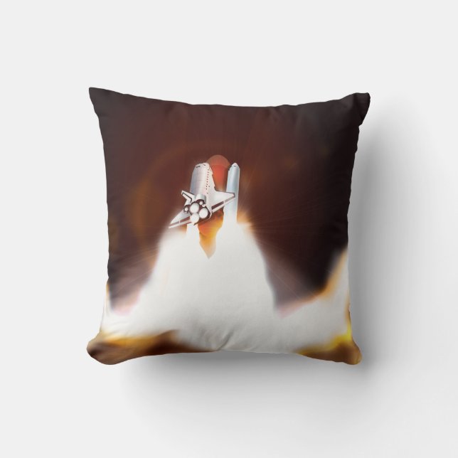 Space Shuttle Launch Illustration Cushion (Front)