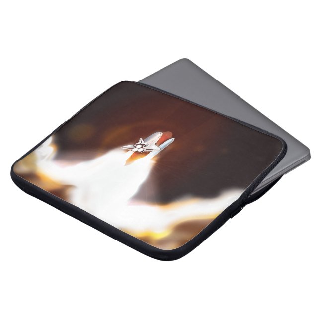 Space Shuttle Launch Illustration Laptop Sleeve (Front Top)