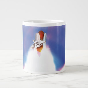 Space Shuttle Launch Illustration Large Coffee Mug