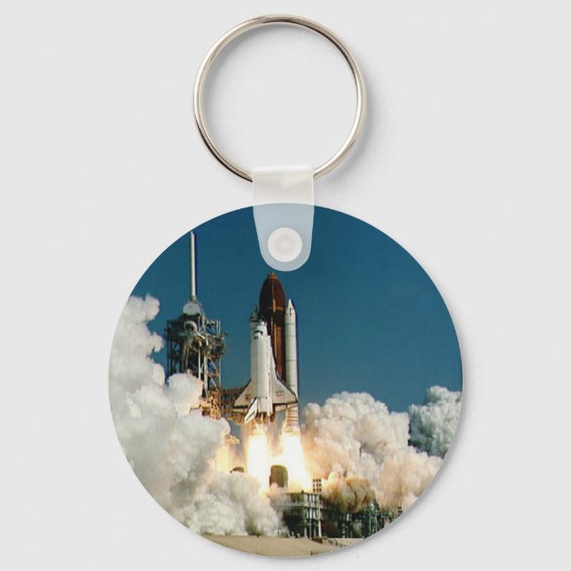 SPACE SHUTTLE LAUNCH - NASA ROCKET PHOTO KEY RING (Front)