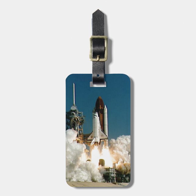 SPACE SHUTTLE LAUNCH - NASA ROCKET PHOTO LUGGAGE TAG (Front Vertical)