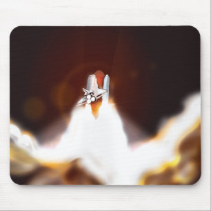 Space Shuttle Night Launch Illustration Mouse Mat
