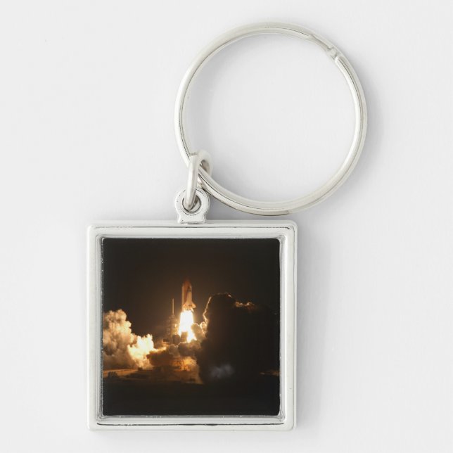 Space Shuttle Night Launch Poster Keychain (Front)