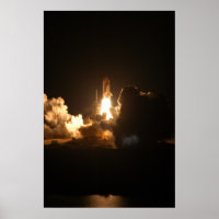 Space Shuttle Night Launch Poster/Print