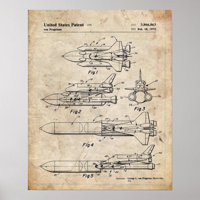 Space Shuttle Patent Poster (Front)