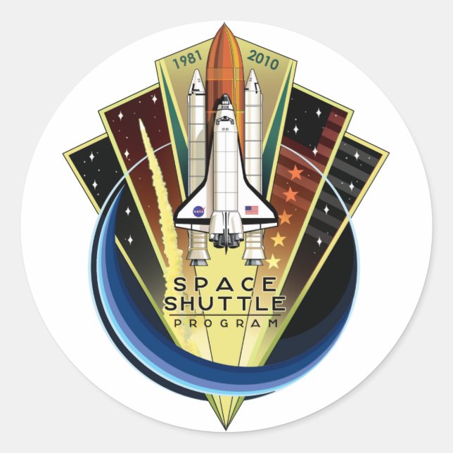 Space Shuttle Program Commemorative Patch Classic Round Sticker (Front)