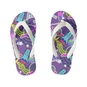 Space Shuttle Purple. Kid's Flip Flops