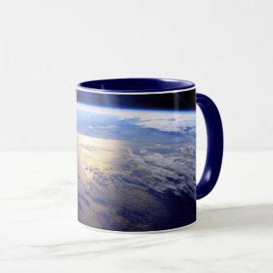 Space Shuttle Robot Arm Earth Orbit Sunburst Mug