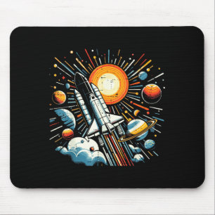Space Shuttle Sun Planets Rocket Galaxy Boys Kids  Mouse Mat