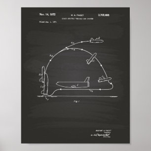 Space Shuttle Vehicle 1972 Patent - Chalkboard Poster