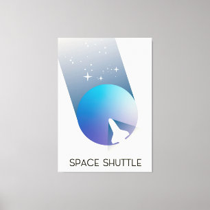 Space Shuttle Vintage style space art. Canvas Print