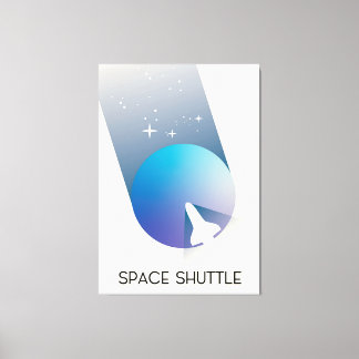 Space Shuttle Vintage style space art. Canvas Print