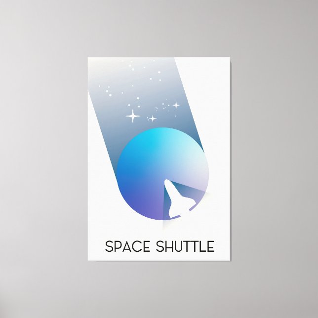 Space Shuttle Vintage style space art. Canvas Print (Front)