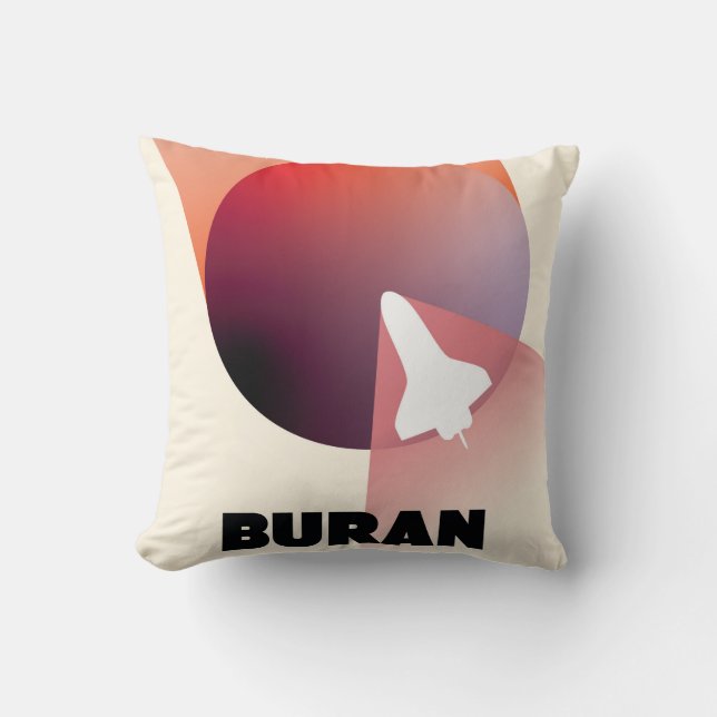 Space Shuttle Vintage style space art. Cushion (Front)