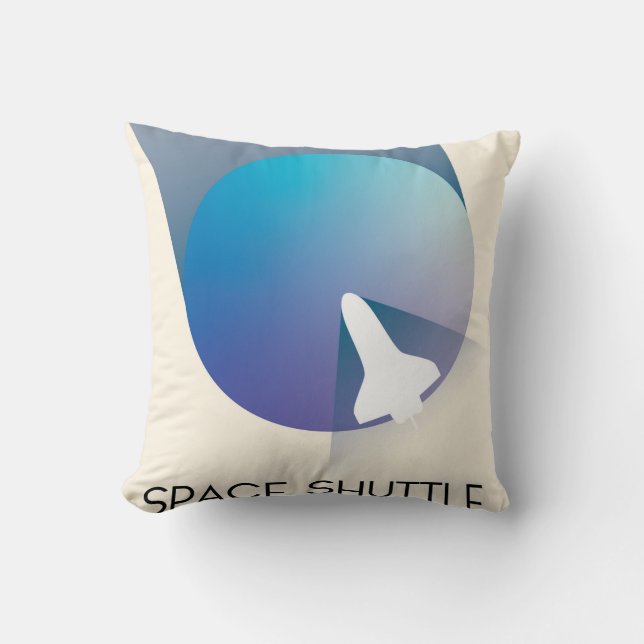 Space Shuttle Vintage style space art. Cushion (Front)
