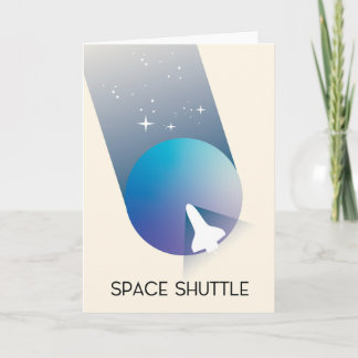 Space Shuttle Vintage style space art. Holiday Card