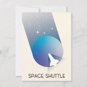 Space Shuttle Vintage style space art. Invitation