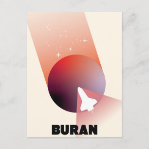 Space Shuttle Vintage style space art. Postcard
