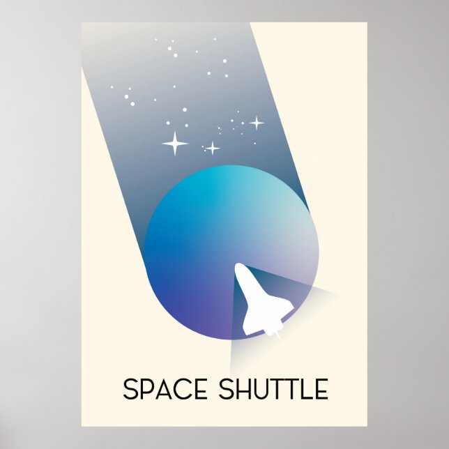 Space Shuttle Vintage style space art. Poster (Front)