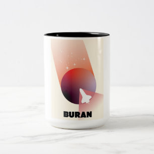 Space Shuttle Vintage style space art. Two-Tone Coffee Mug