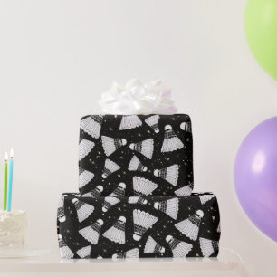 Space Shuttlecock black and white Wrapping Paper