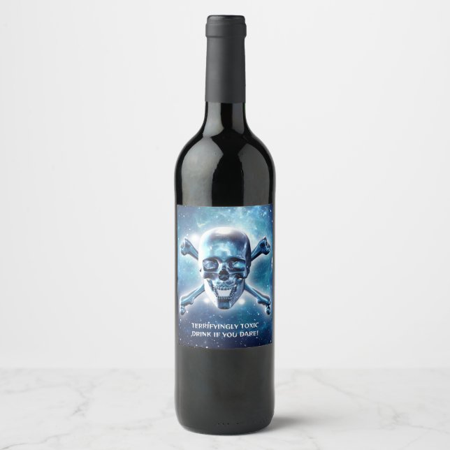 Space skull. Customised Wine Label. Label (Front)