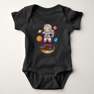Space Sloth Astronaut Galaxy Planet Donut Candy Baby Bodysuit