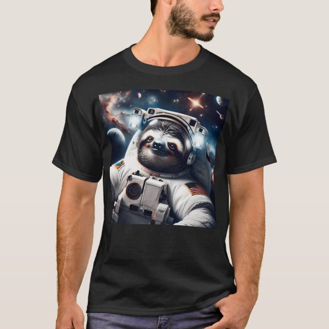 Space Sloth Astronaut T-Shirt (Front)