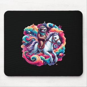 Space Sloth Horse Funny Horseback Riding Women Tee Mouse Mat