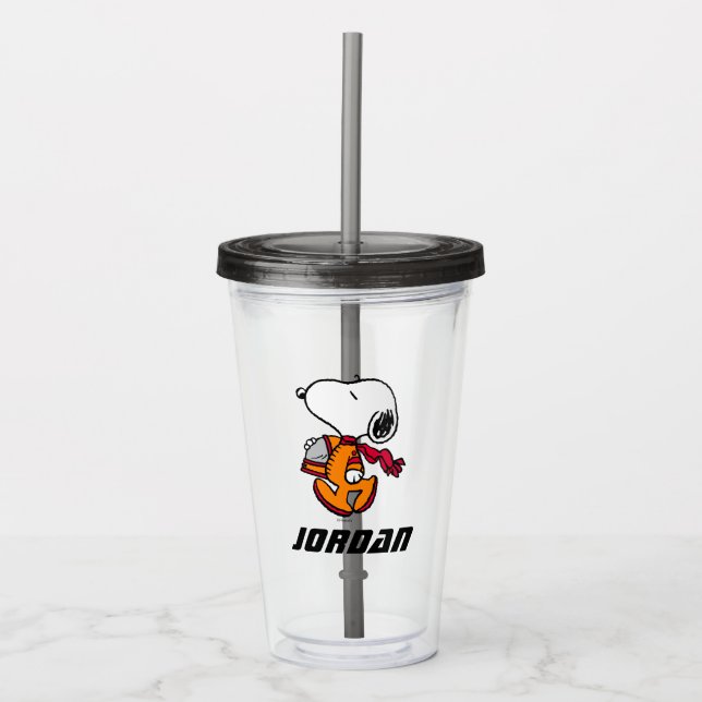 SPACE | Snoopy | Add Your Name Acrylic Tumbler (Front)