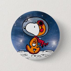 SPACE   Snoopy Astronaut 6 Cm Round Badge