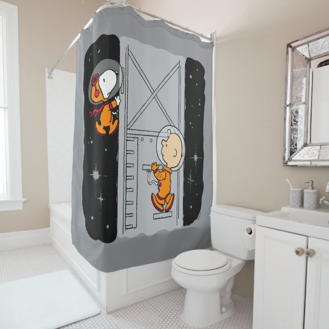SPACE | Snoopy & Charlie Brown Shower Curtain (In Situ)