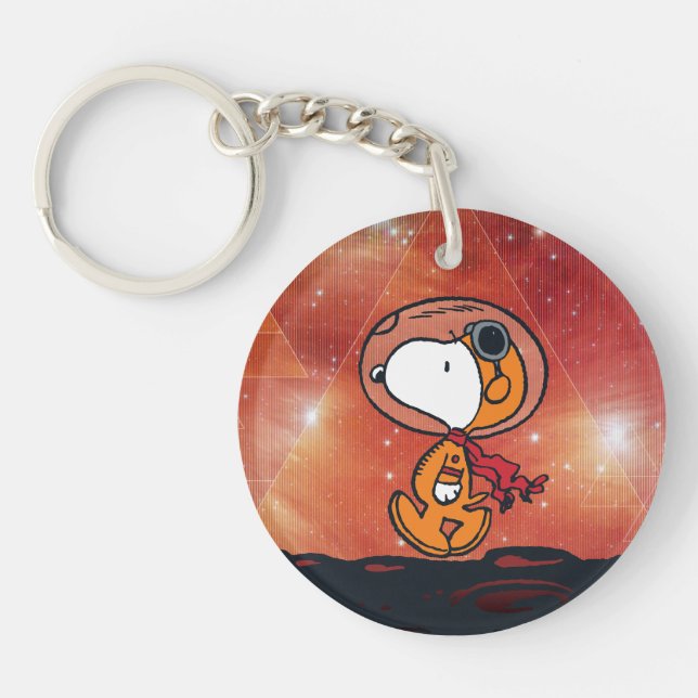 SPACE | Snoopy Geometric Moon Walk Key Ring (Front)