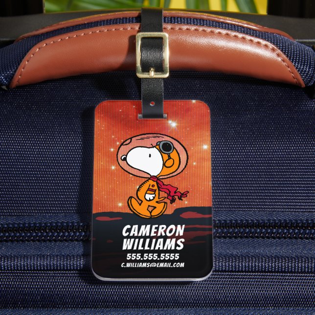 SPACE | Snoopy Geometric Moon Walk Luggage Tag (Front Insitu 2)