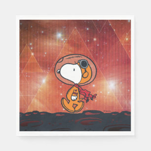 SPACE   Snoopy Geometric Moon Walk Napkin