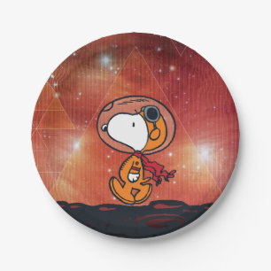 SPACE   Snoopy Geometric Moon Walk Paper Plate
