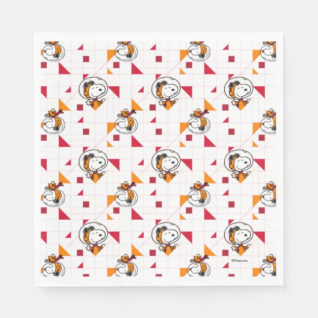 SPACE | Snoopy Space Suit White Pattern Napkin (Front)