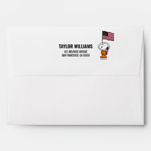 SPACE   Snoopy With Flag Astronaut Envelope