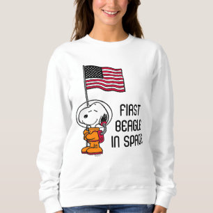 SPACE Snoopy With Flag Astronaut Sweatshirt