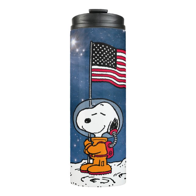 SPACE | Snoopy With Flag Astronaut Thermal Tumbler (Front)