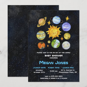 Space Solar System Baby Shower Invitation